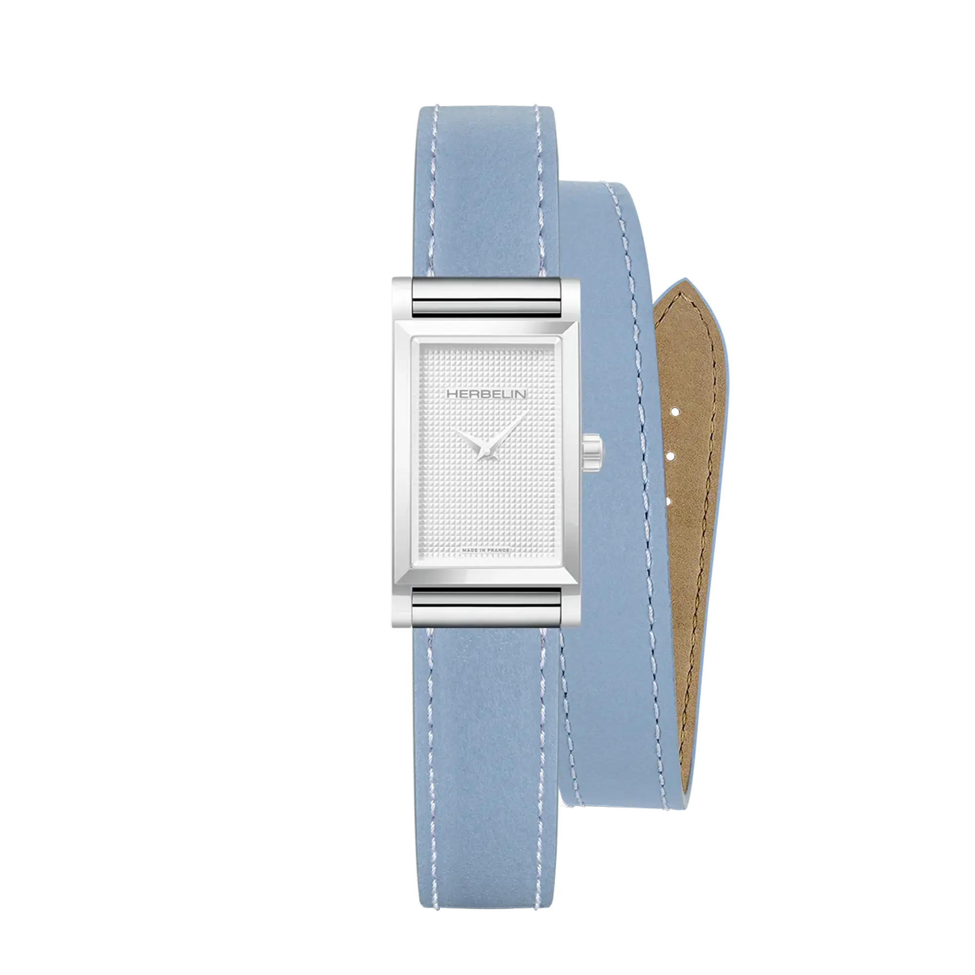 Bracelet Antarès double en cuir bleu