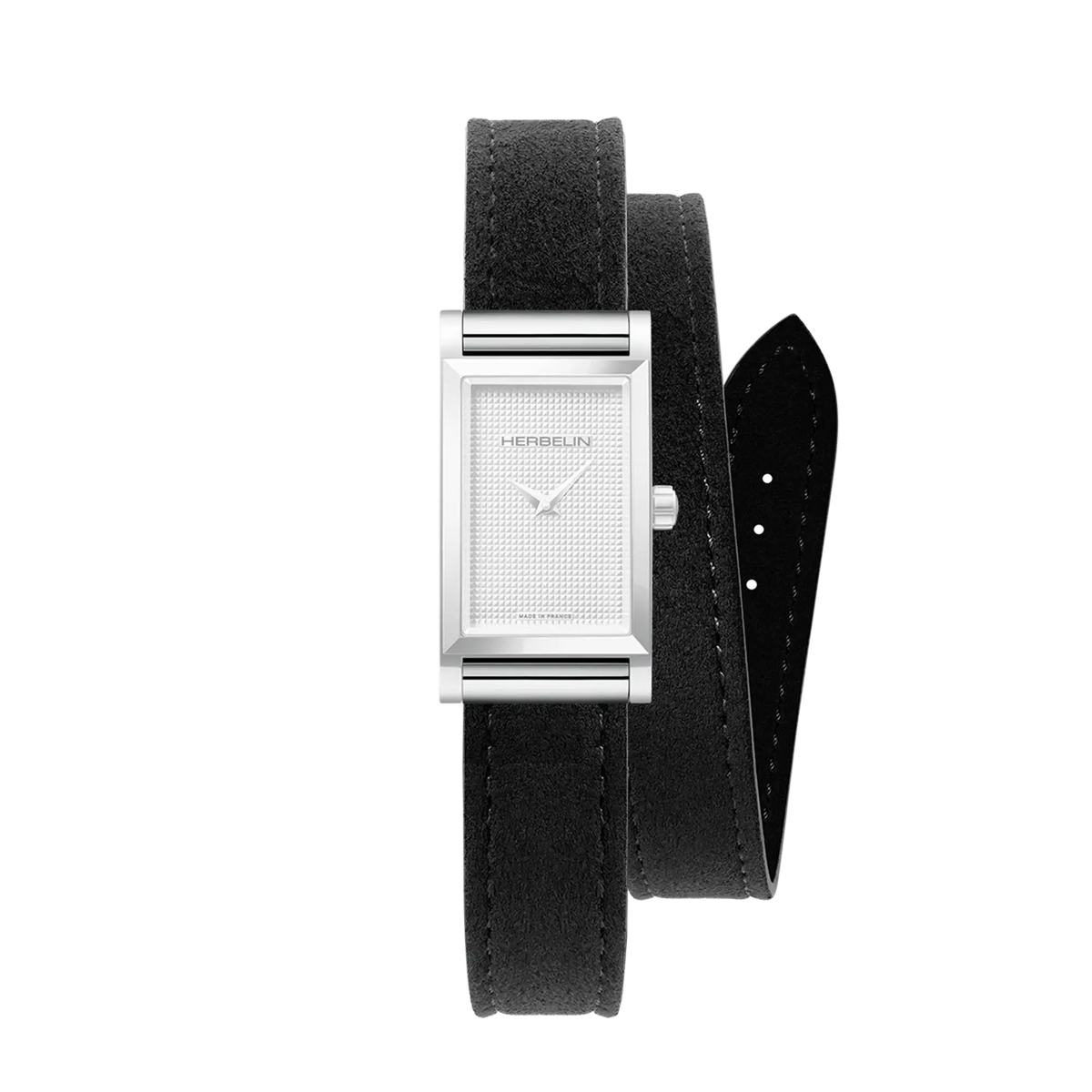 ⁣⁢Bracciale Antarès doppio in camoscio nero⁤⁣