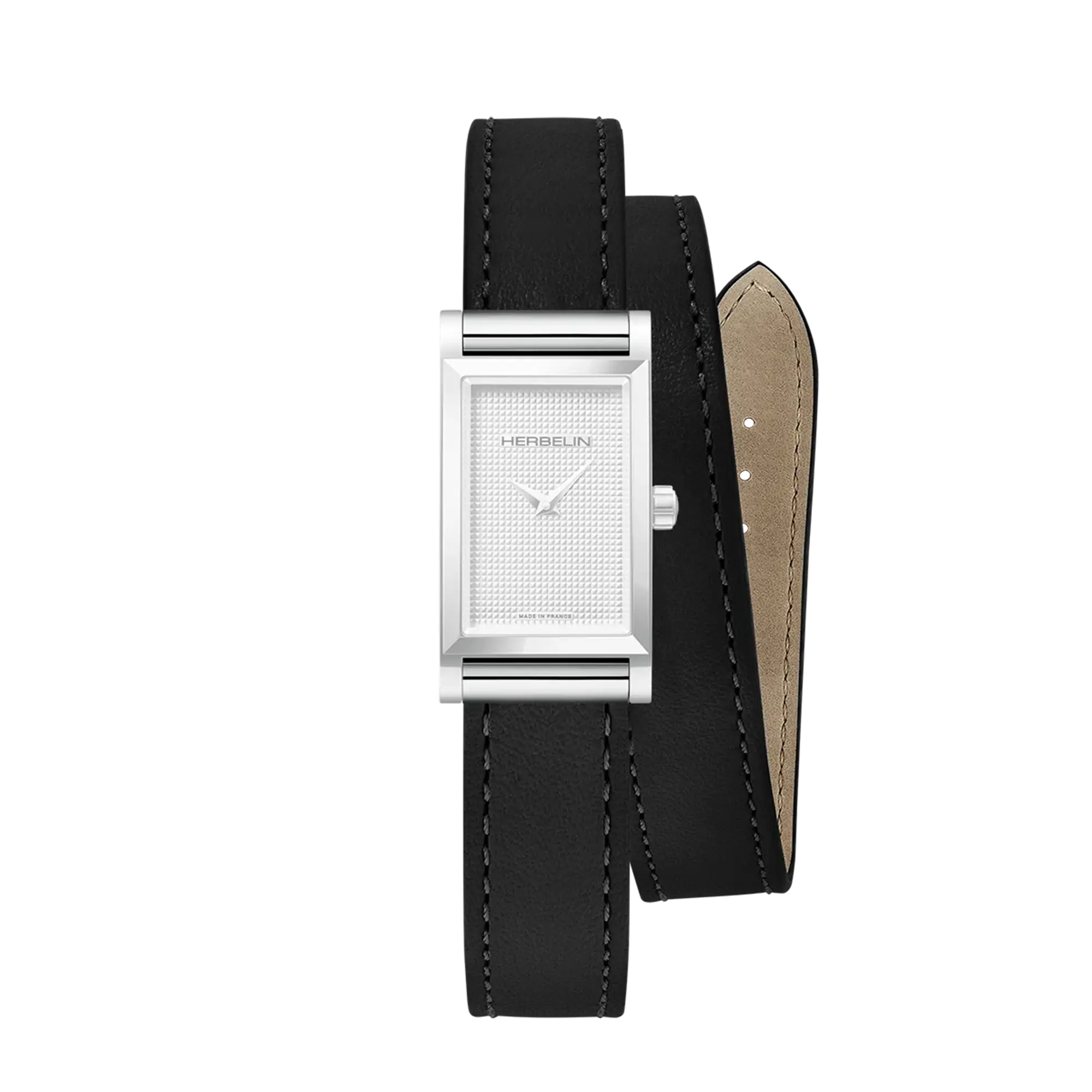 Bracelet Antarès double en cuir noir