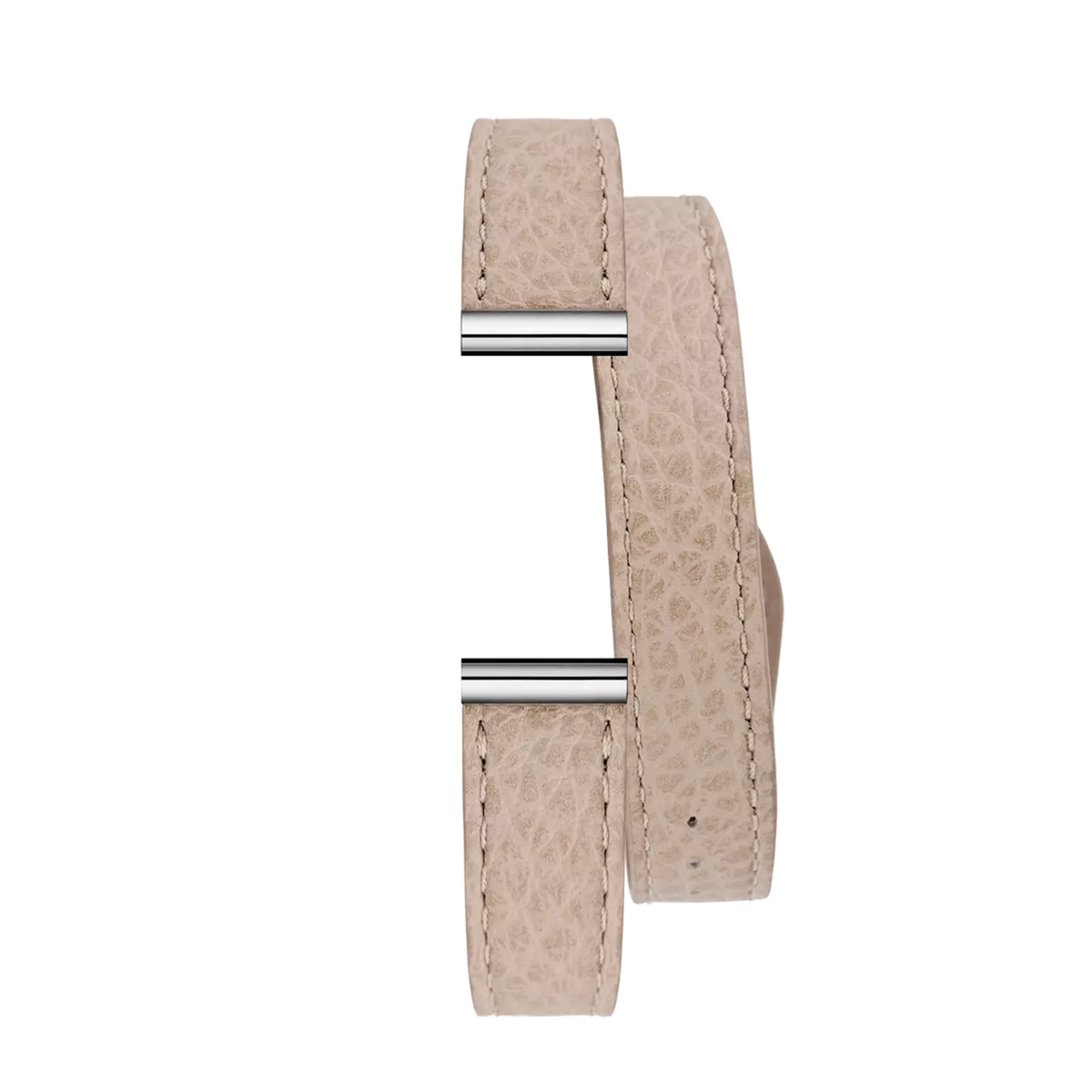 ⁣⁢Pulsera Antarès doble de piel beige⁤⁣