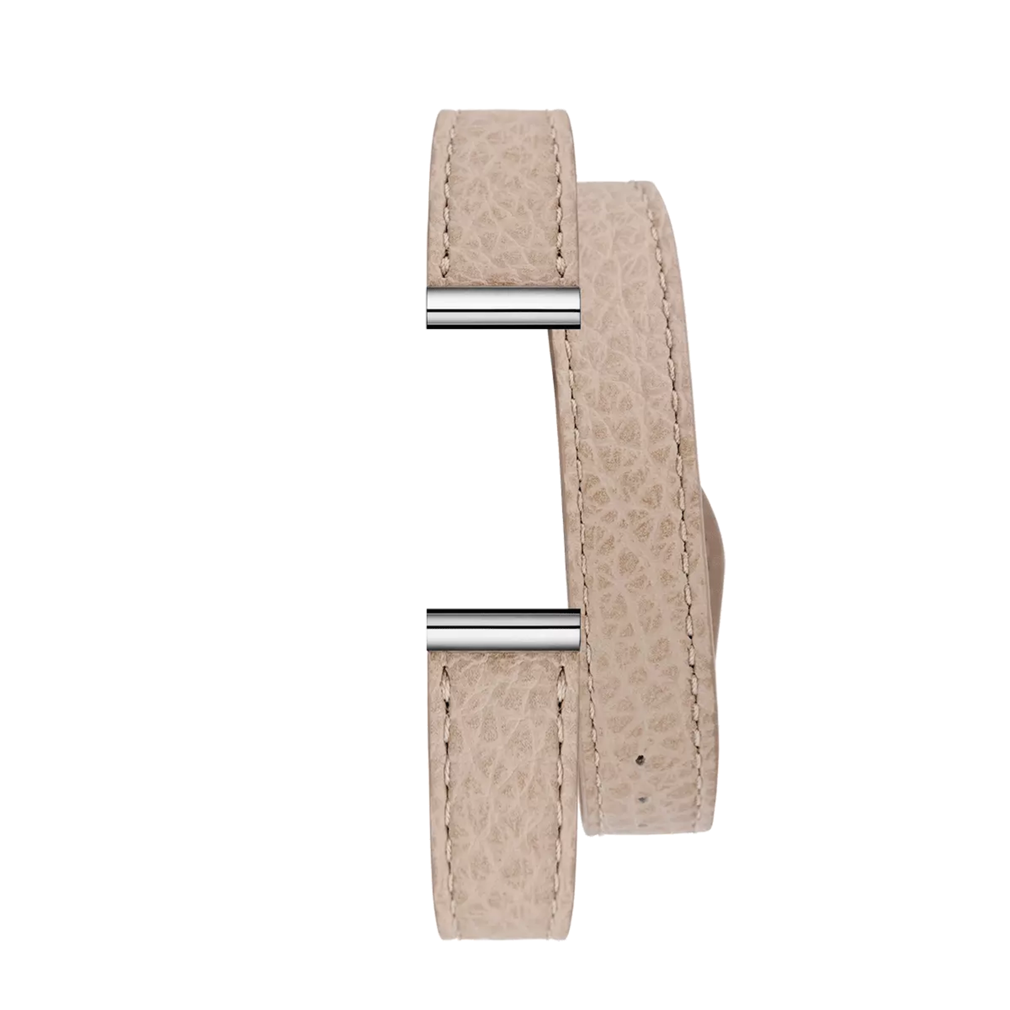 Bracelet Antarès double en cuir beige