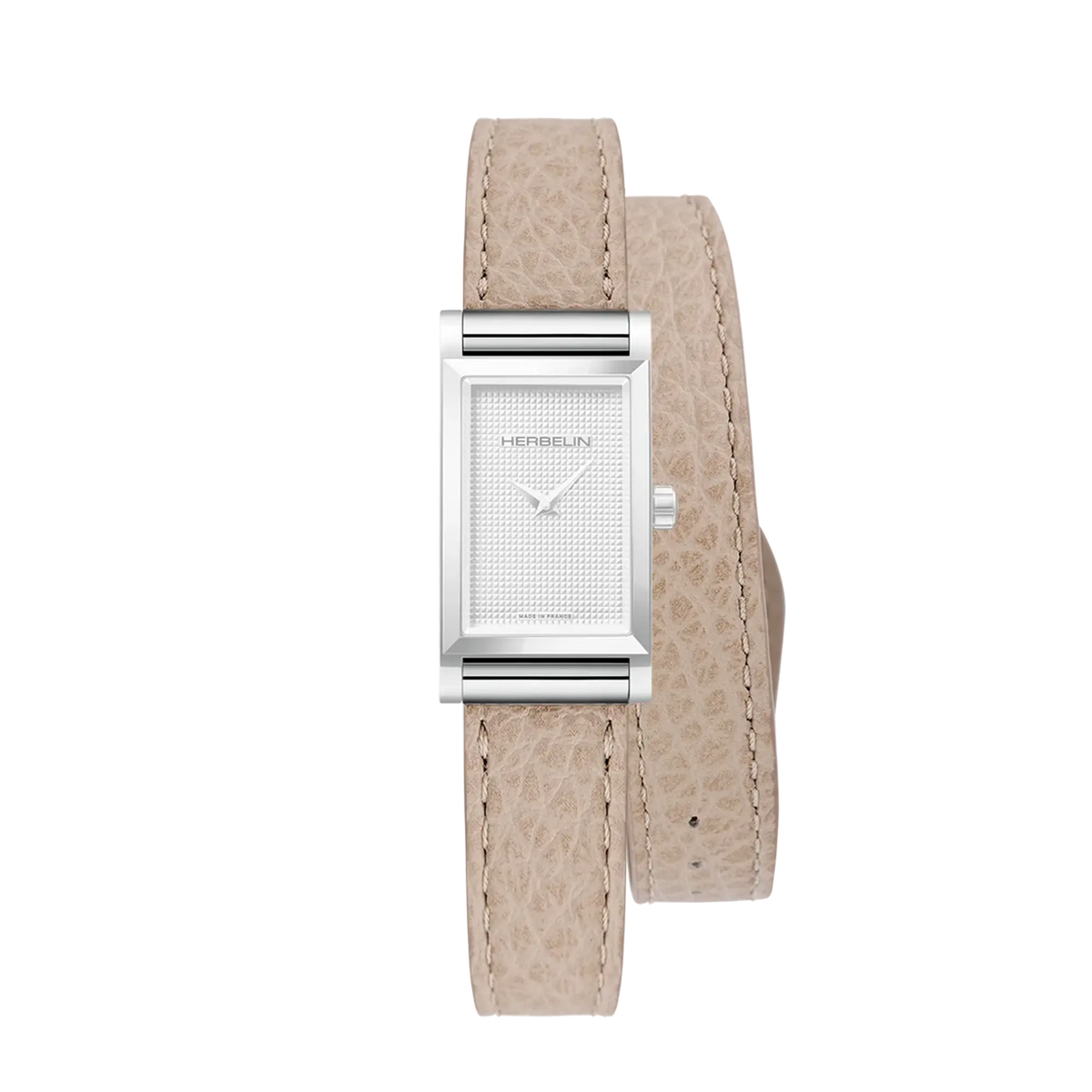 ⁣⁢Pulsera Antarès doble de piel beige⁤⁣