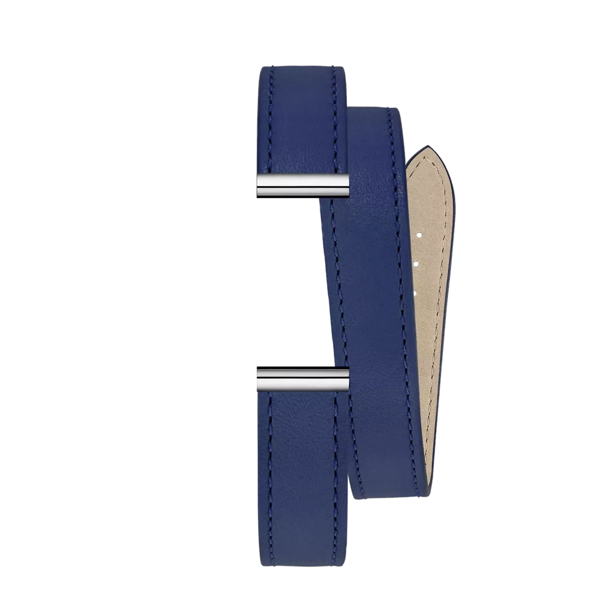 Bracelet Antarès double en cuir bleu