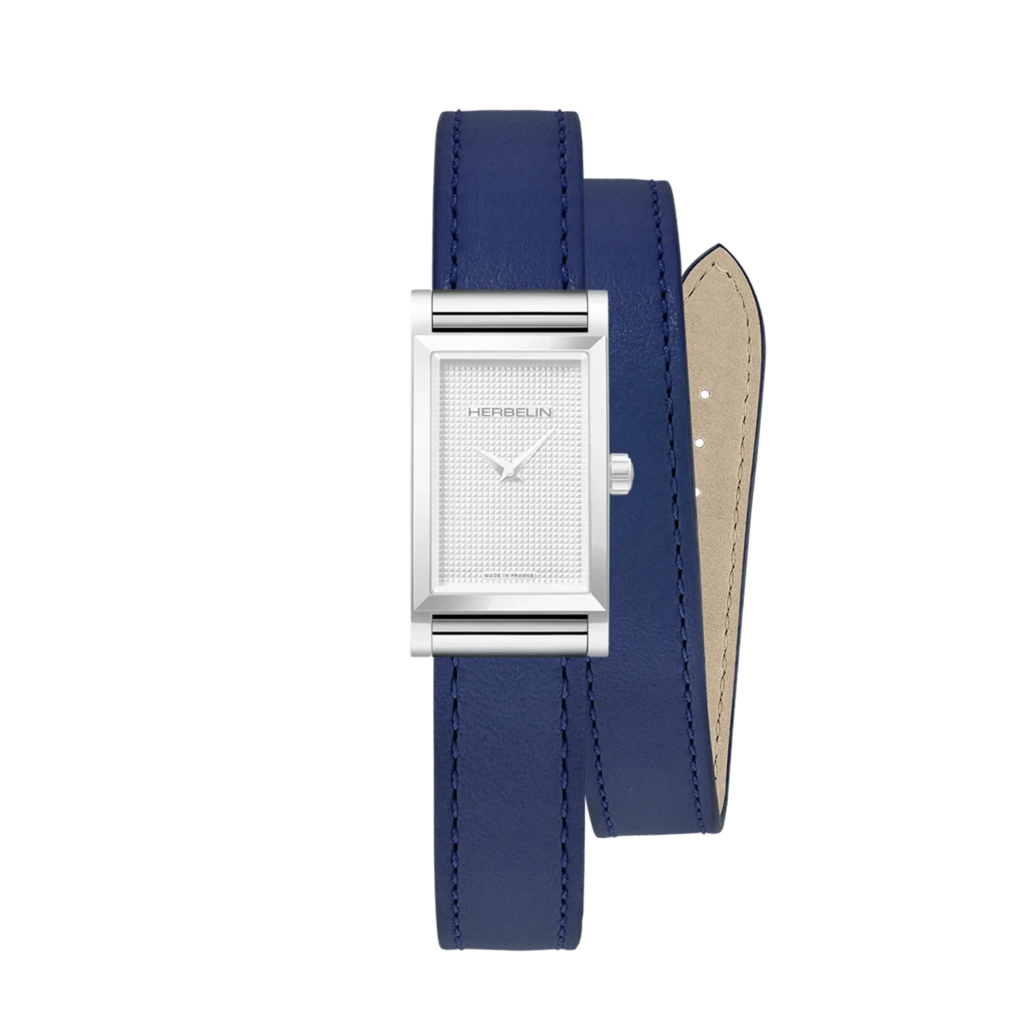 Bracelet Antarès double en cuir bleu