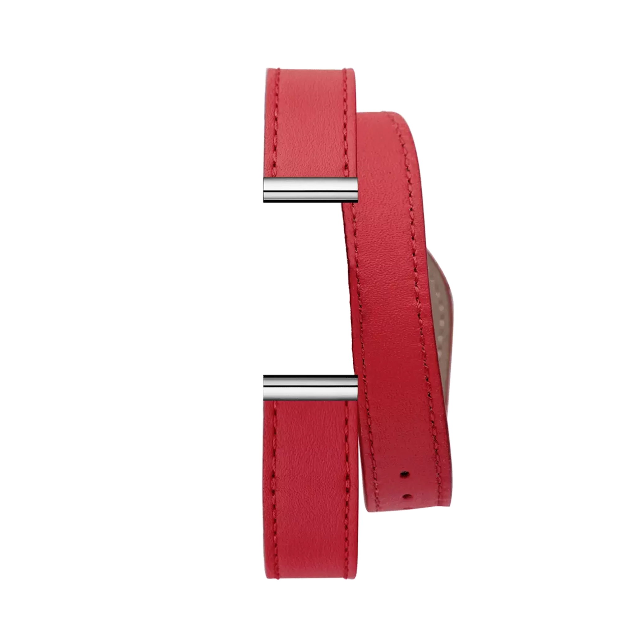 Bracelet Antarès double en cuir rouge