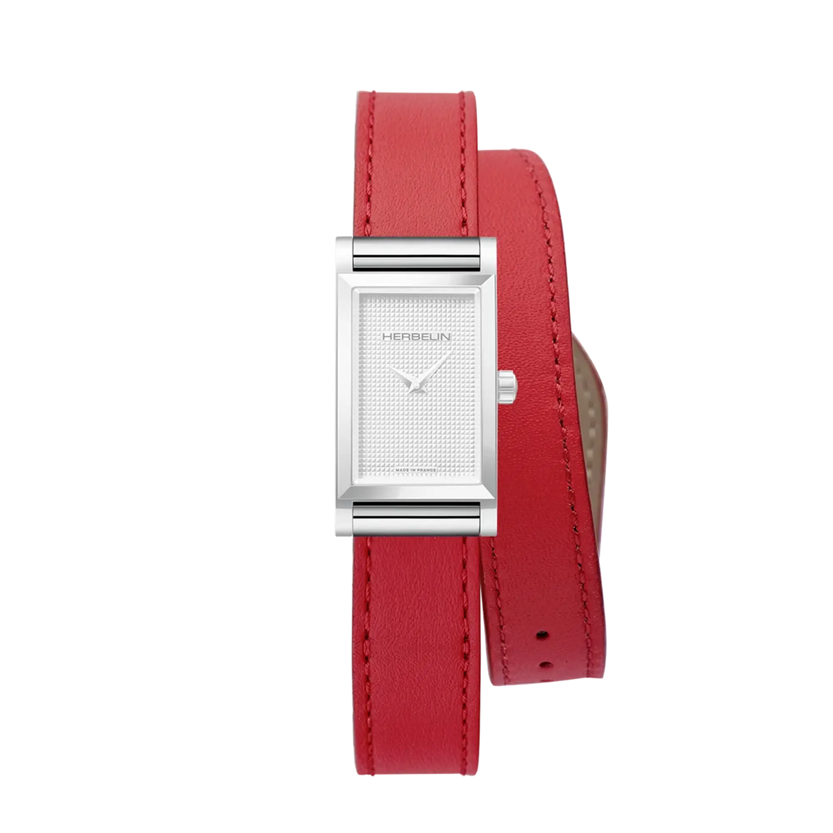 ⁣⁢Bracciale Antarès doppio in pelle rossa⁤⁣