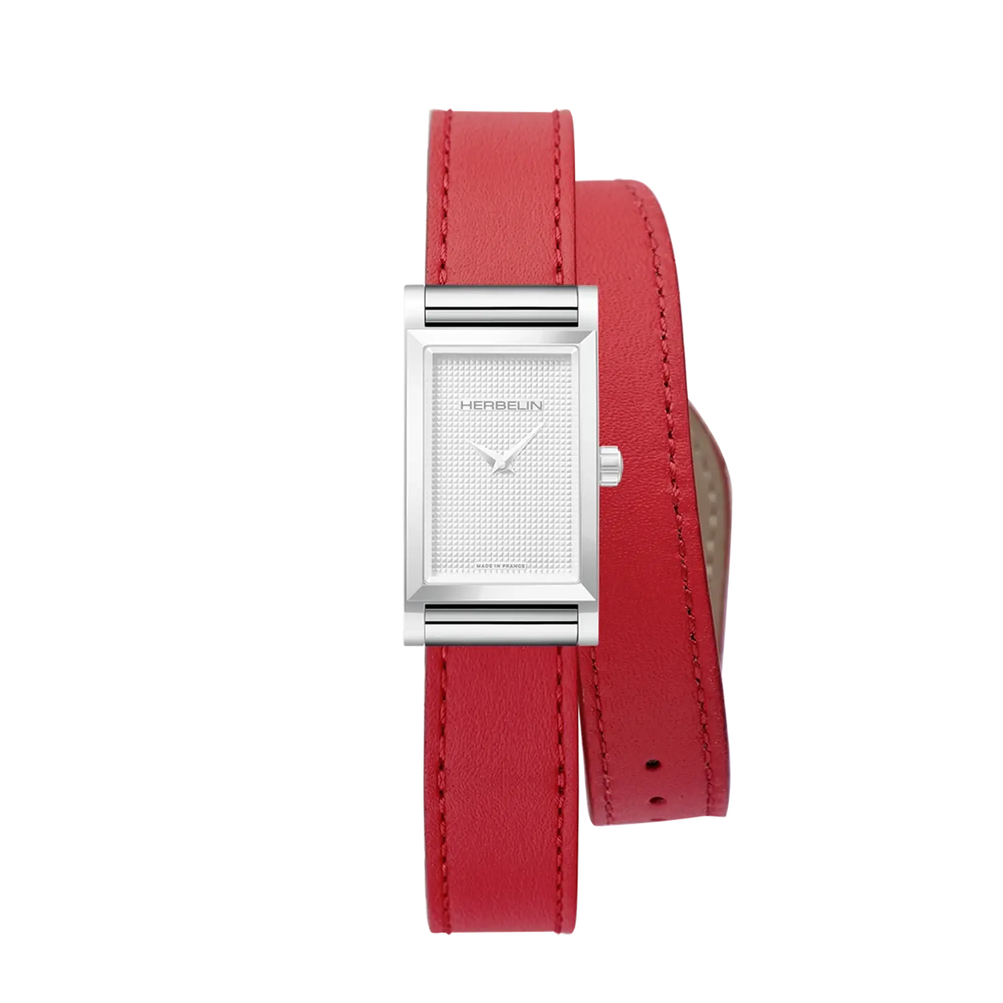 Bracelet Antarès double en cuir rouge