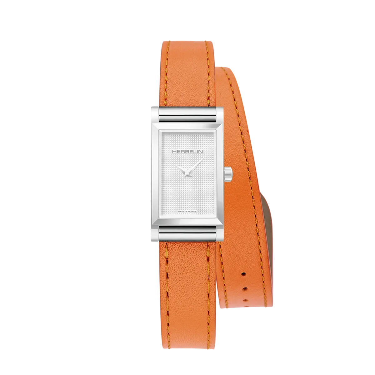 ⁣⁢Bracciale Antarès doppio in pelle arancione⁤⁣