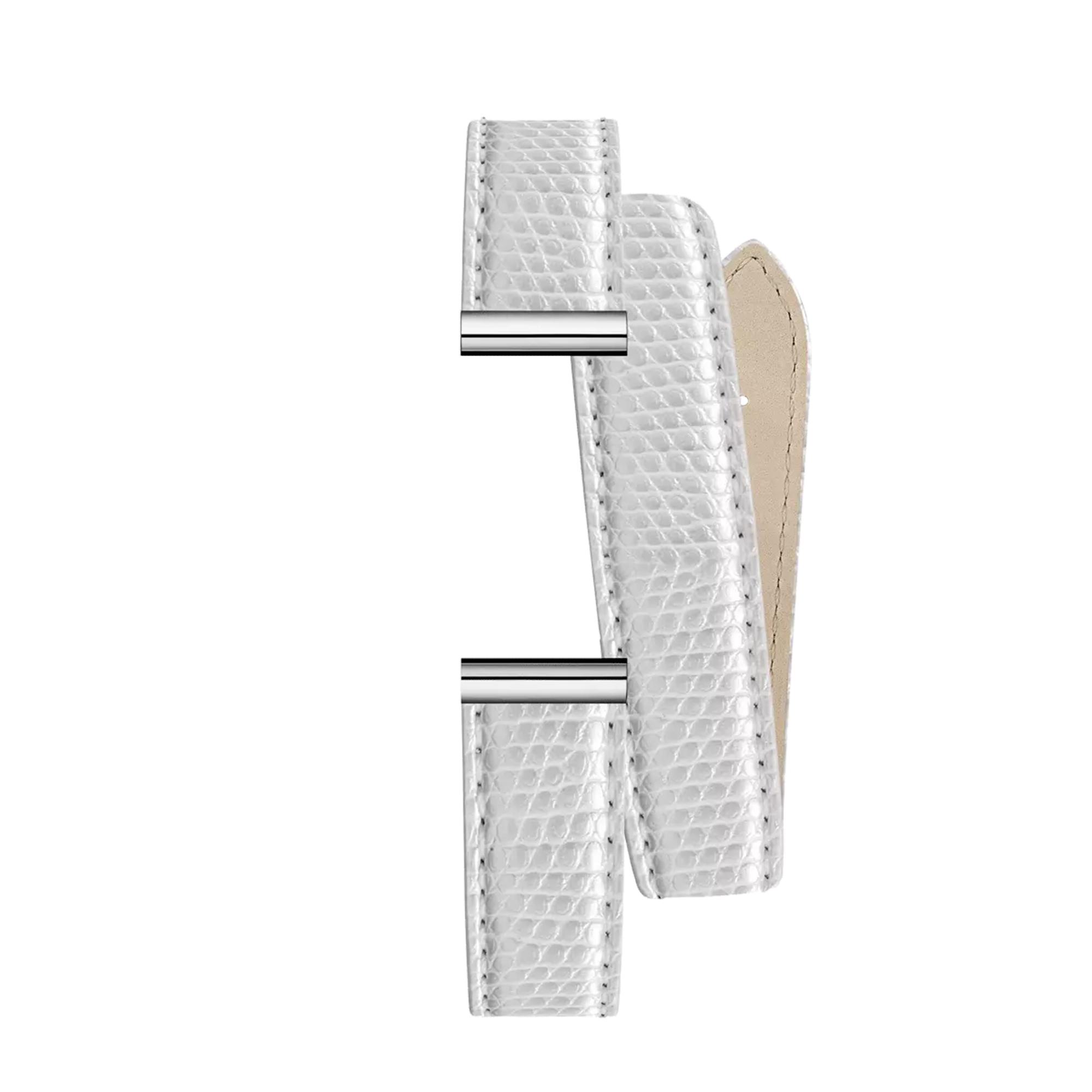 Bracelet Antarès double en iguane blanc