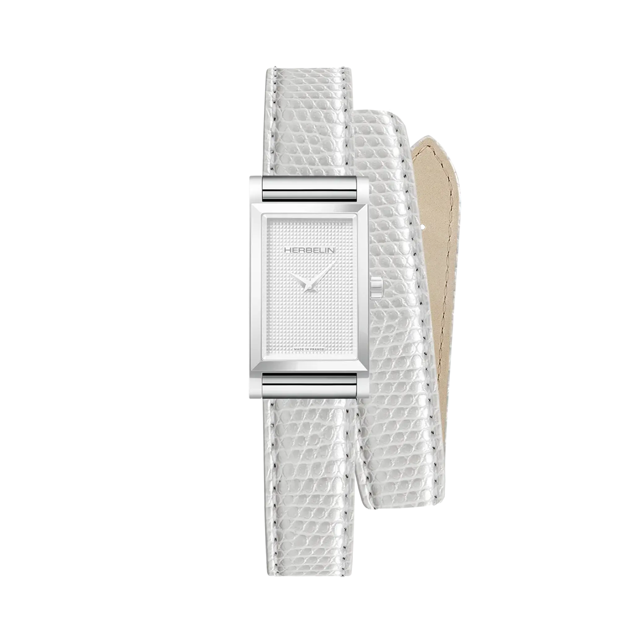 Bracelet Antarès double en iguane blanc