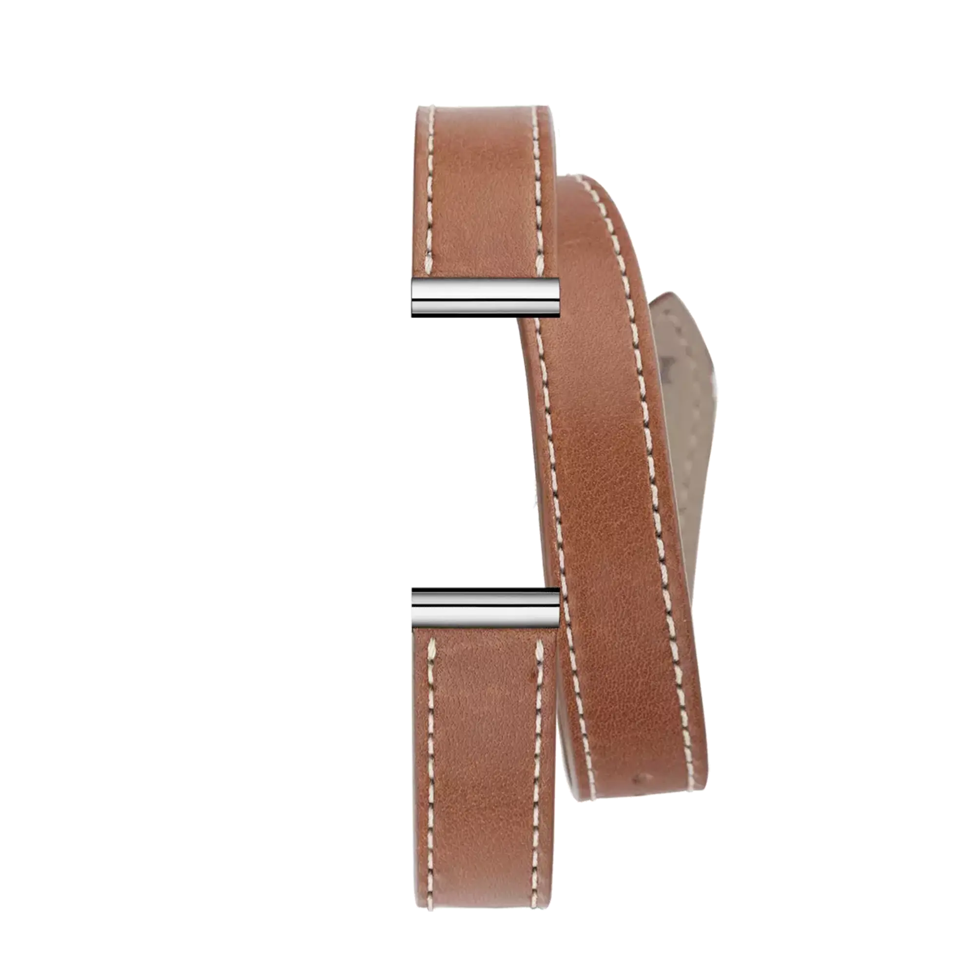 Bracelet Antarès double en cuir camel