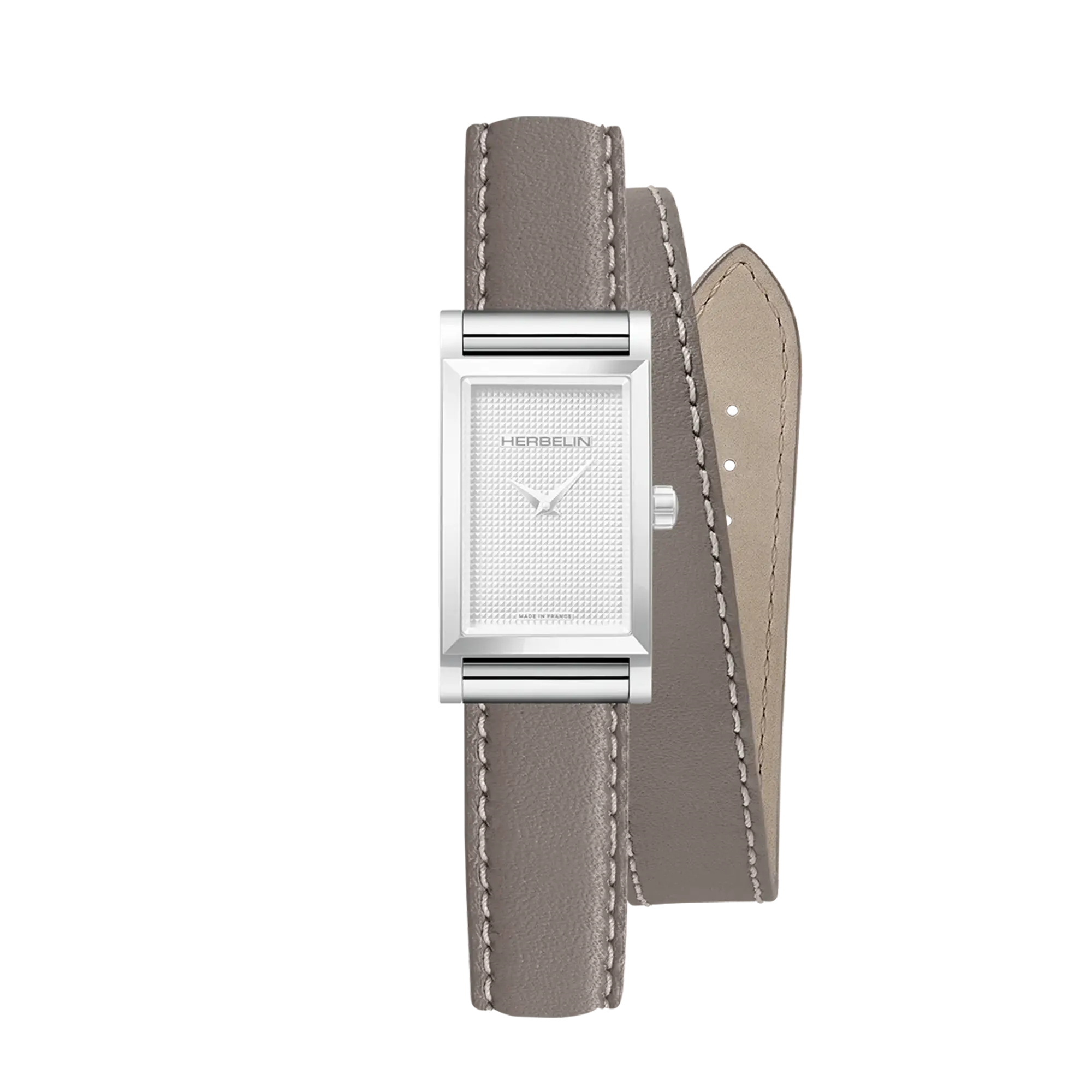 Bracelet Antarès double en cuir beige