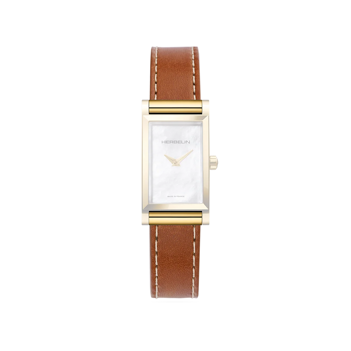 ⁣⁢Pulsera Antarès sencilla de piel camel⁤⁣