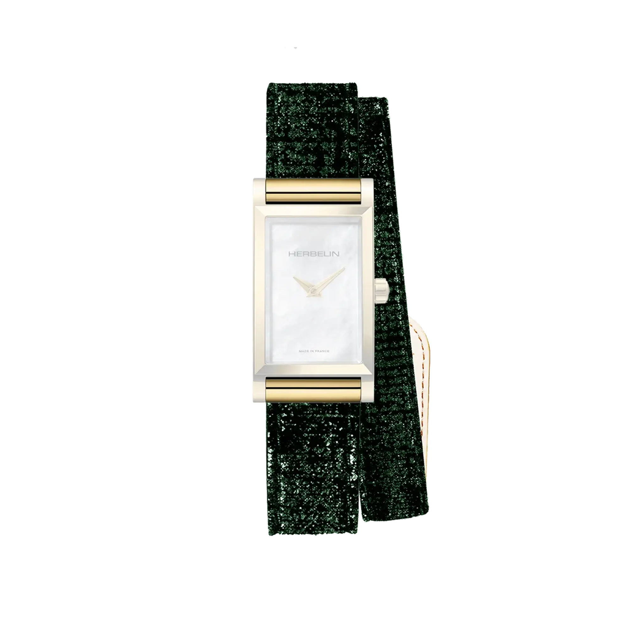Bracelet Antarès double en cuir vert