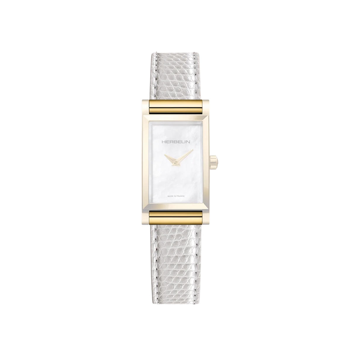 ⁣⁢Brazalete Antarès simple en iguana blanco⁤⁣
