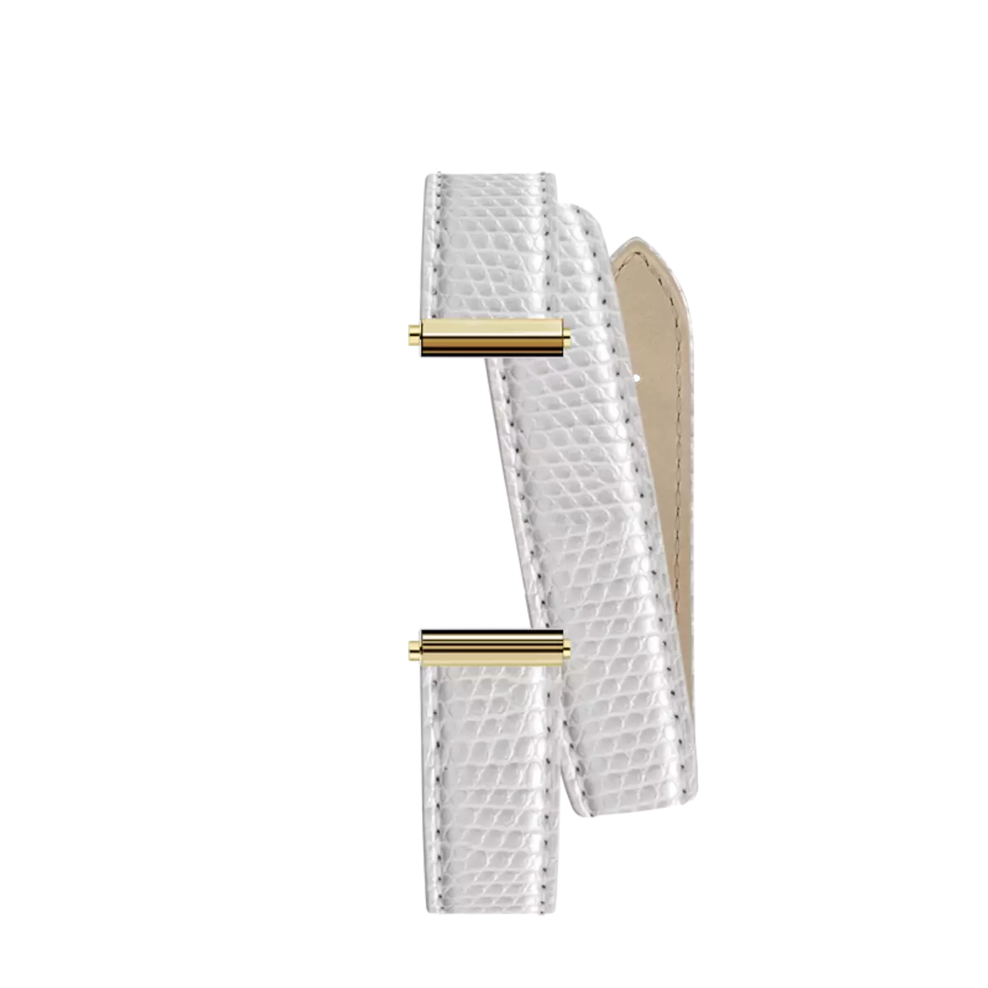 Bracelet Antarès double en iguane blanc