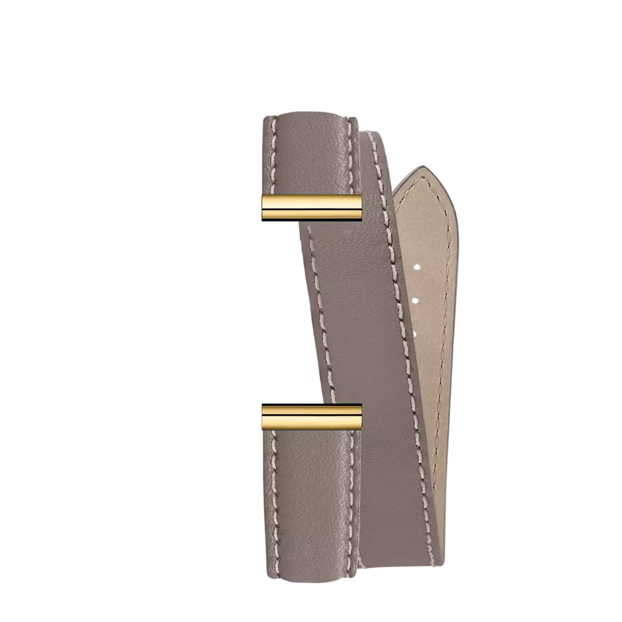 Bracelet Antarès double en cuir beige