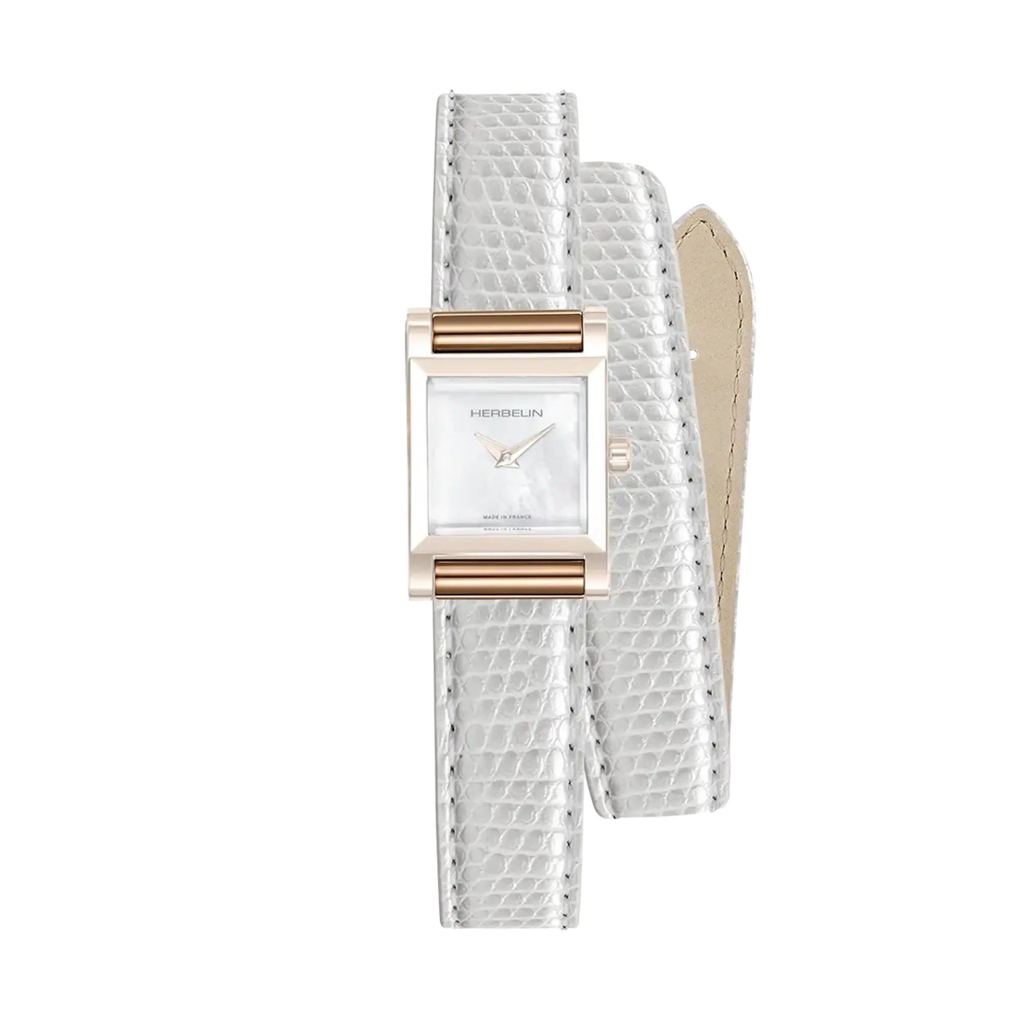 Bracelet Antarès double en iguane blanc