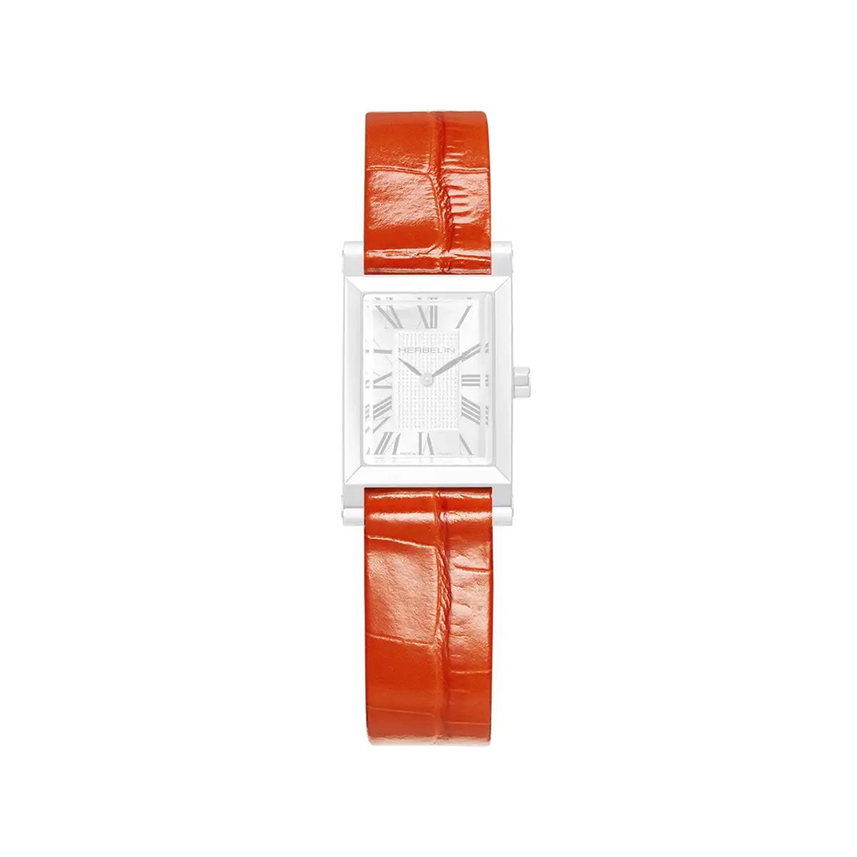 ⁣⁢Antarès bracelet in orange crocodile-effect leather⁤⁣