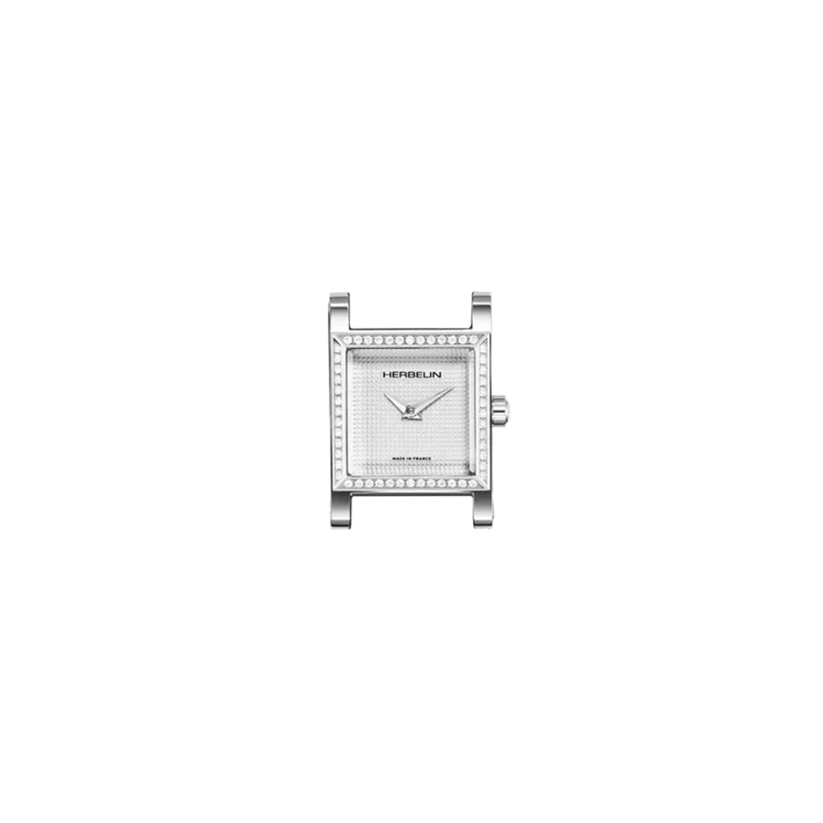 ⁣⁢Antarès, esfera plateada guilloché, caja cuadrada de acero⁤⁣