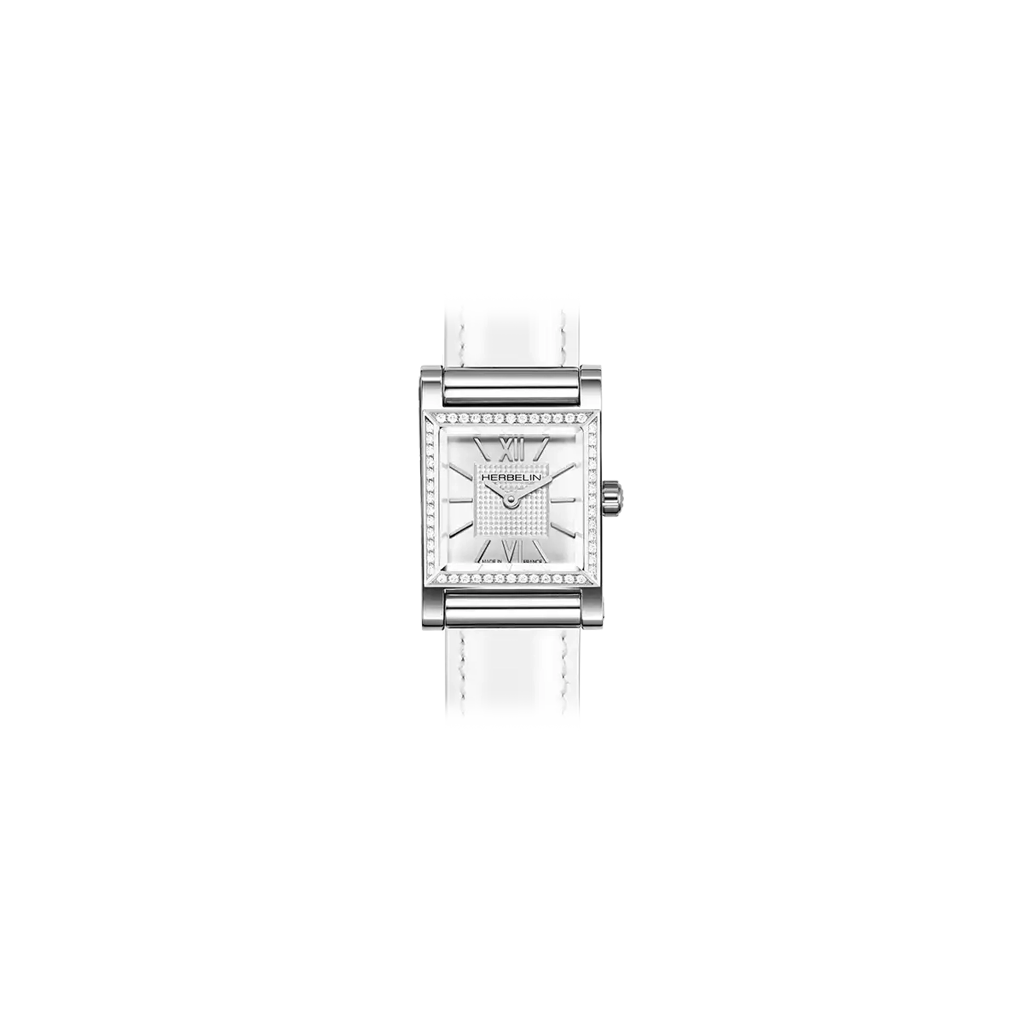 ⁣⁢Antarès, quadrante in argento guilloché, cassa quadrata in acciaio⁤⁣