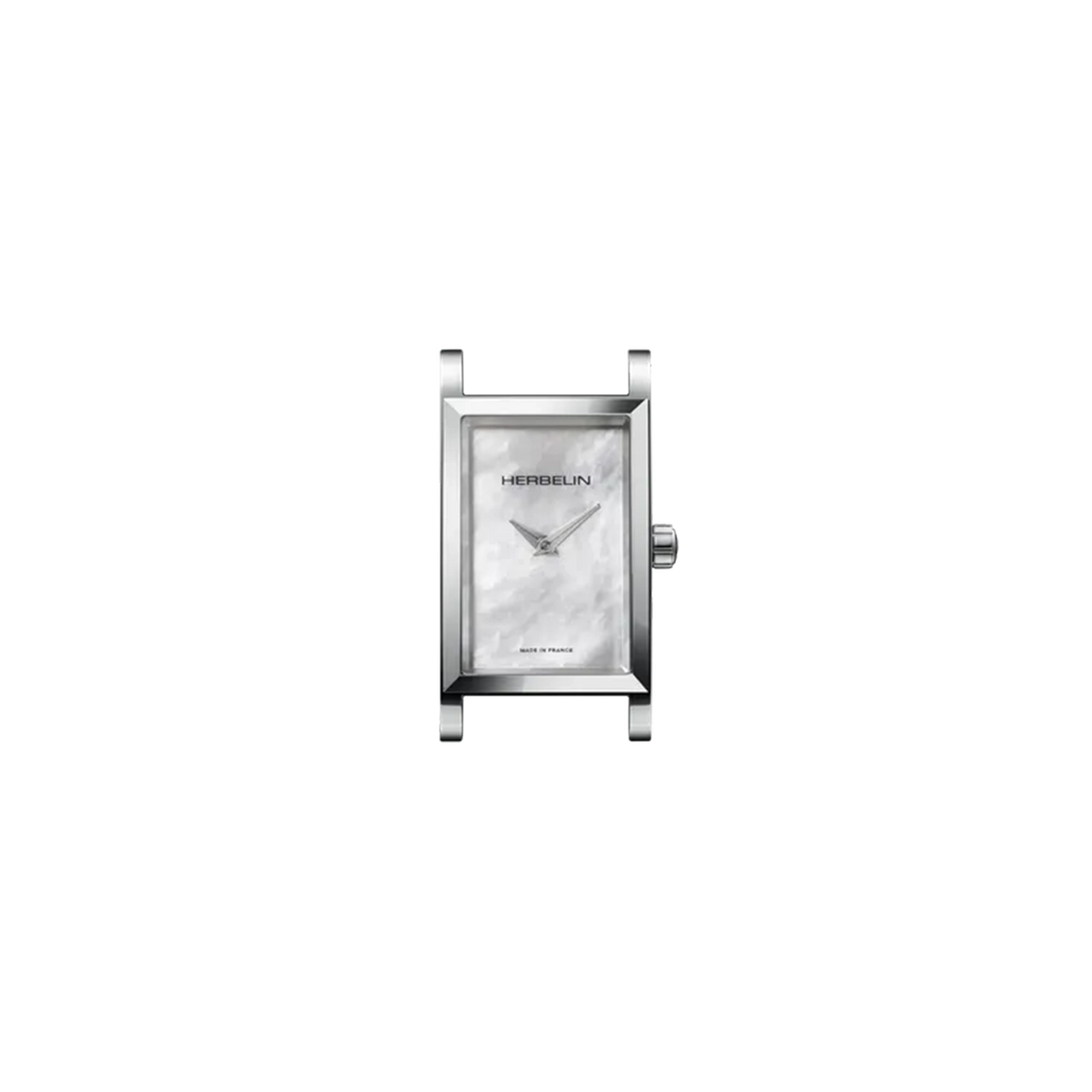 ⁣⁢Antarès, esfera de nácar blanco, caja rectangular de acero⁤⁣