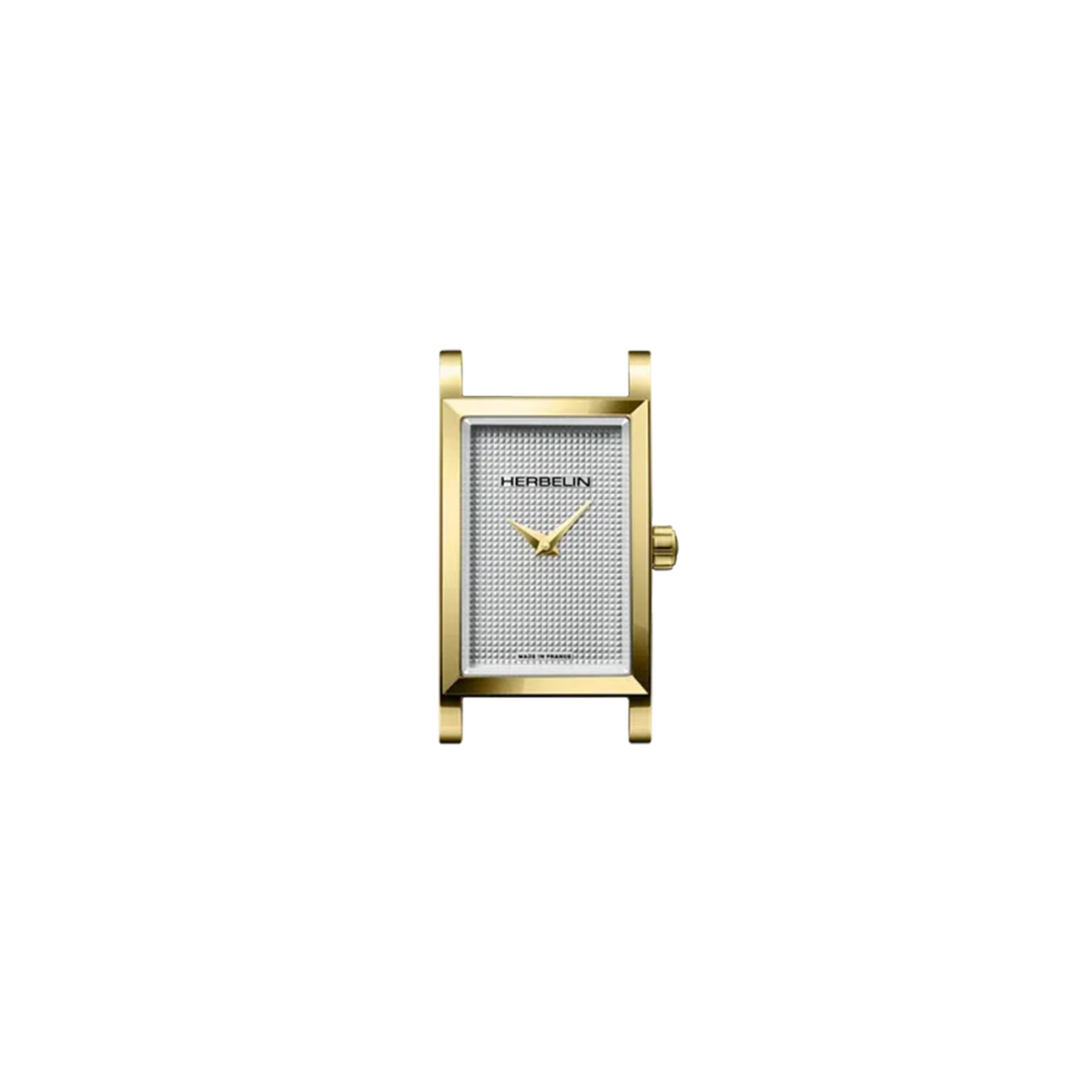 ⁣⁢Antarès, esfera plateada guilloché, caja rectangular de acero PVD oro amarillo⁤⁣