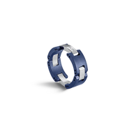 ⁣⁢RING CAP CAMARAT - STAHL &amp; BLAUE KERAMIK⁤⁣