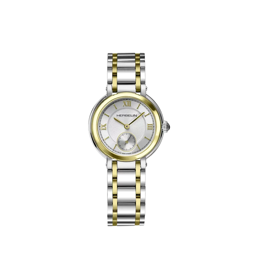 montre femme herbelin galet bicolore acier pvd or jaune