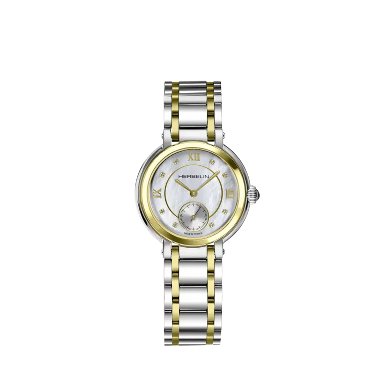 montre herbelin argent pvd or jaune montre femme