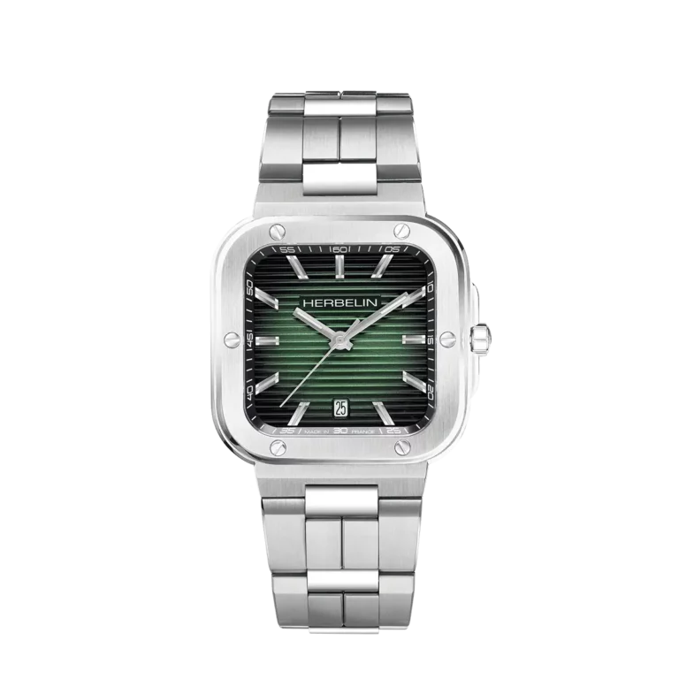 montre boitier carre cap camarat cadran vert