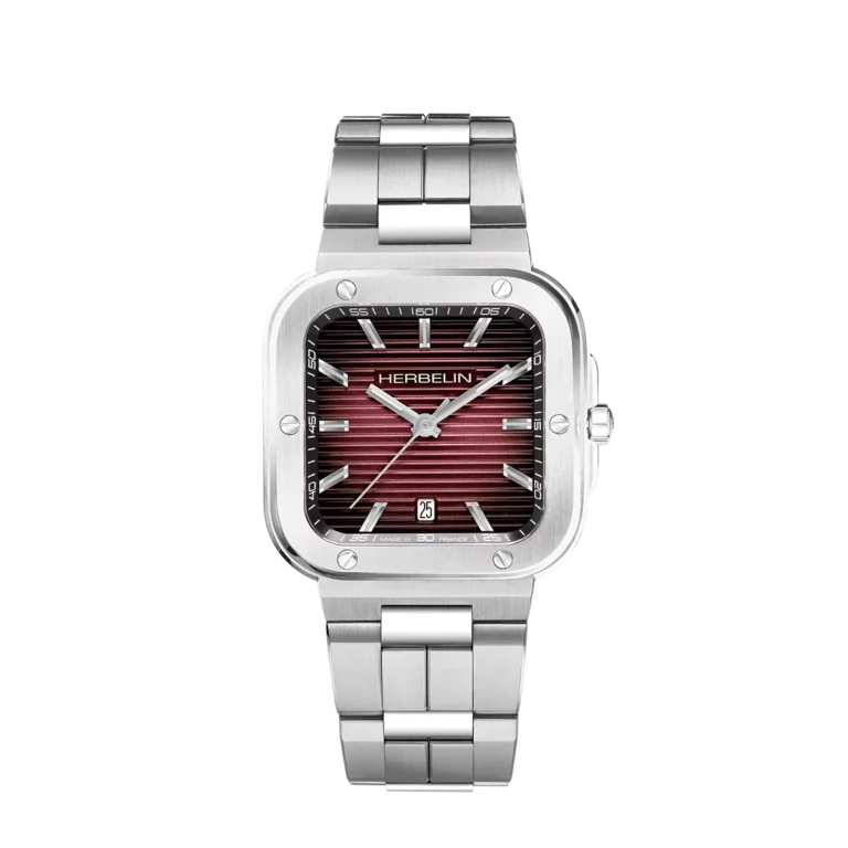 montre homme herbelin cap camarat carre cadran rouge