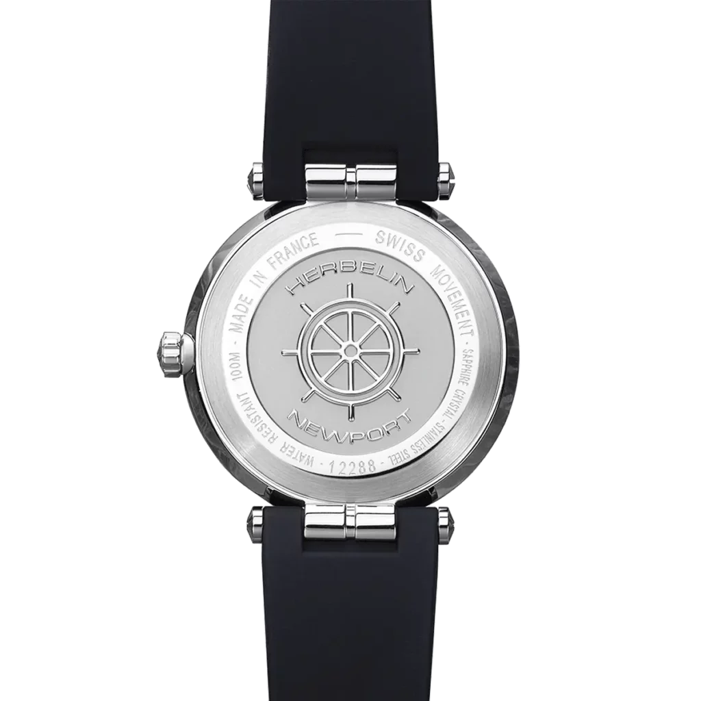 dos montre herbelin bracelet bleu cadran bleu newport