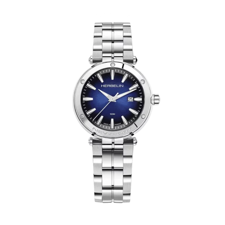 montre herbelin newport acier cadran bleu plongee