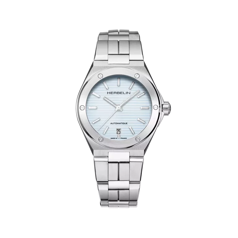 montre herbelin cap camarat cadran bleu bracelet acier