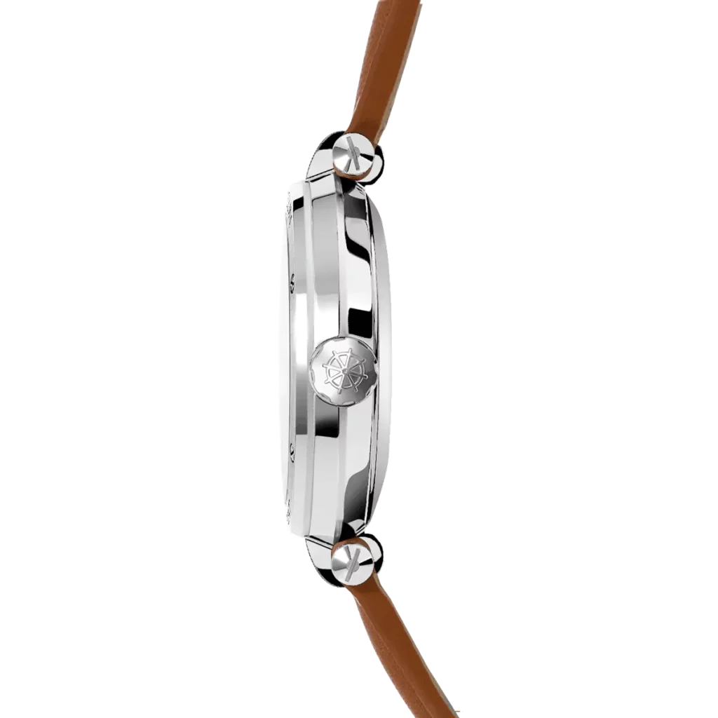profil montre herbelin femme bracelet cuir cadran nacre mouvement automatique