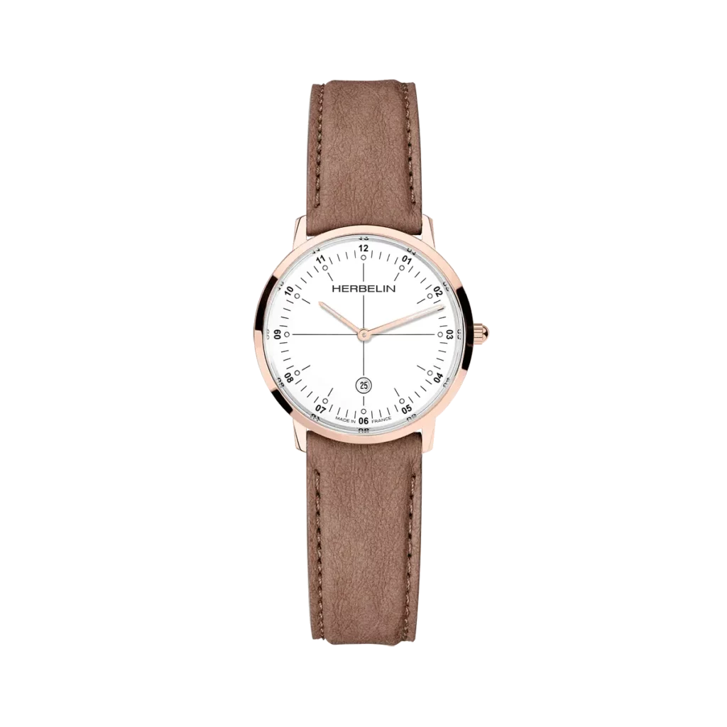 herbelin montre femme bracelet vegetal cadran rose