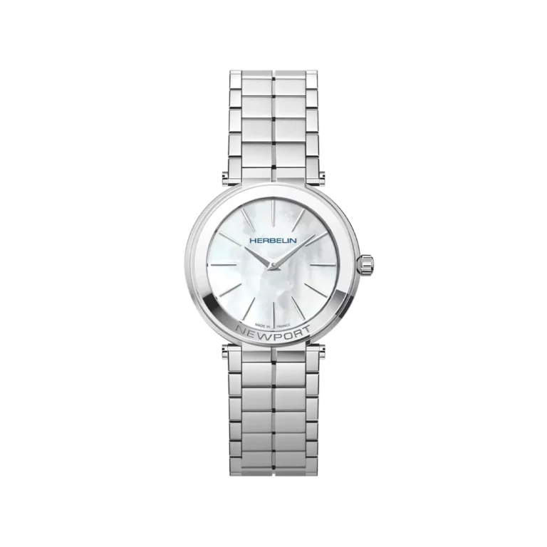 montre herbelin newport slim acier cadran nacre