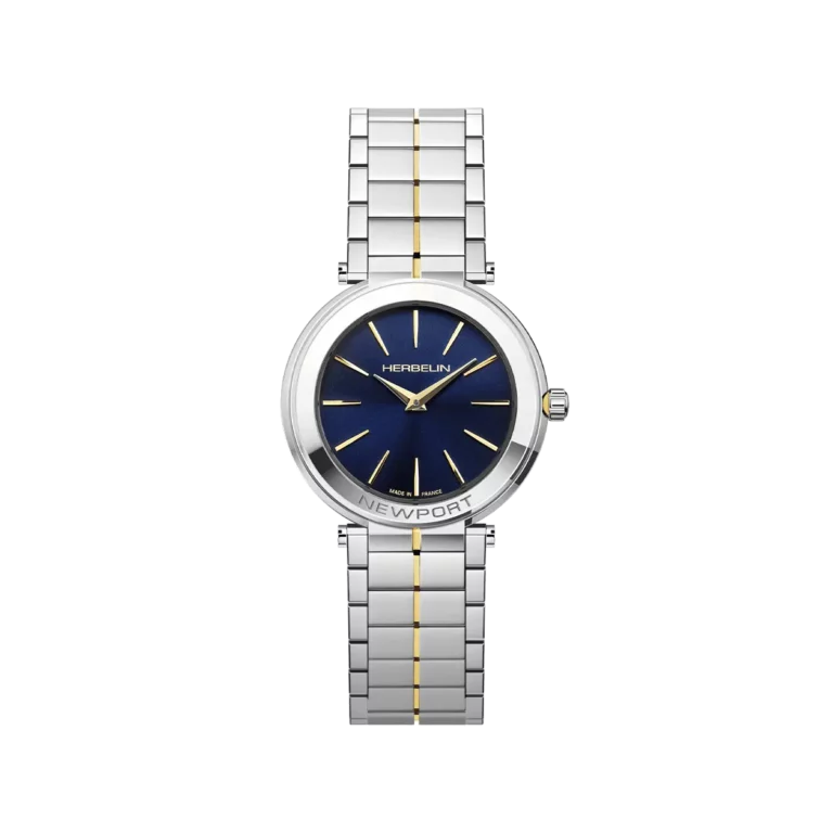 montre herbelin newport slim bracelet acier modele bicolore or argent
