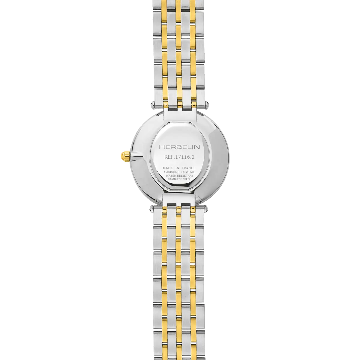dos montre bicolore femme argent et or herbelin