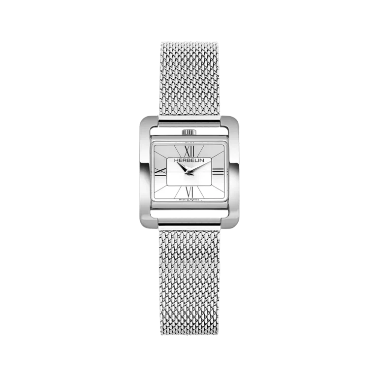 montre herbelin bracelet milanais acier cadran chiffre romain