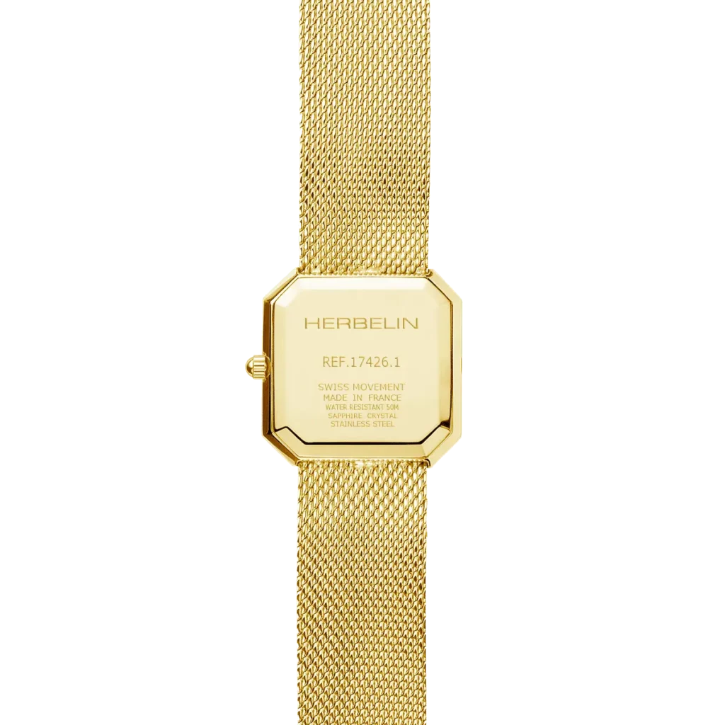 dos montre femme herbelin bracelet milanais cadran nacre