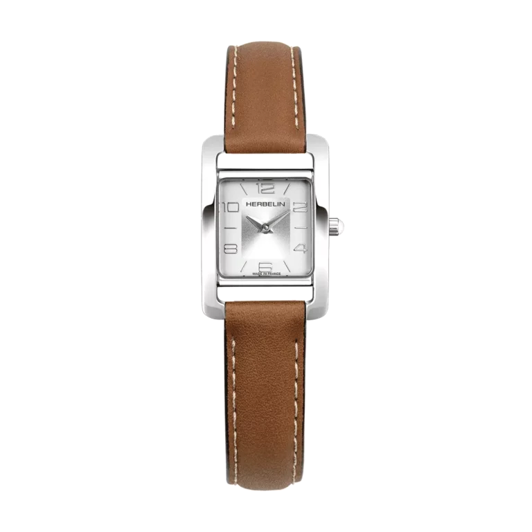 herbelin montre Veme avenue bracelet marron cadran argent