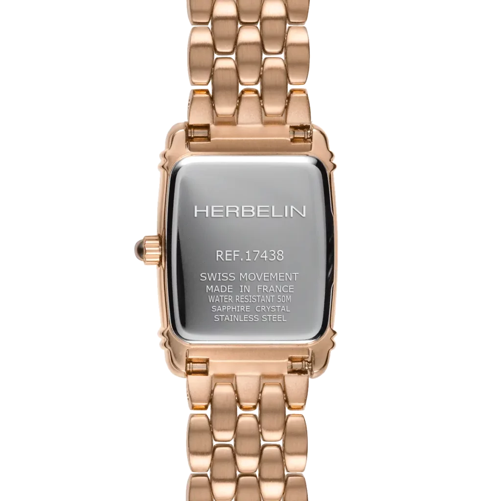 dos montre herbelin femme rose gold pvd