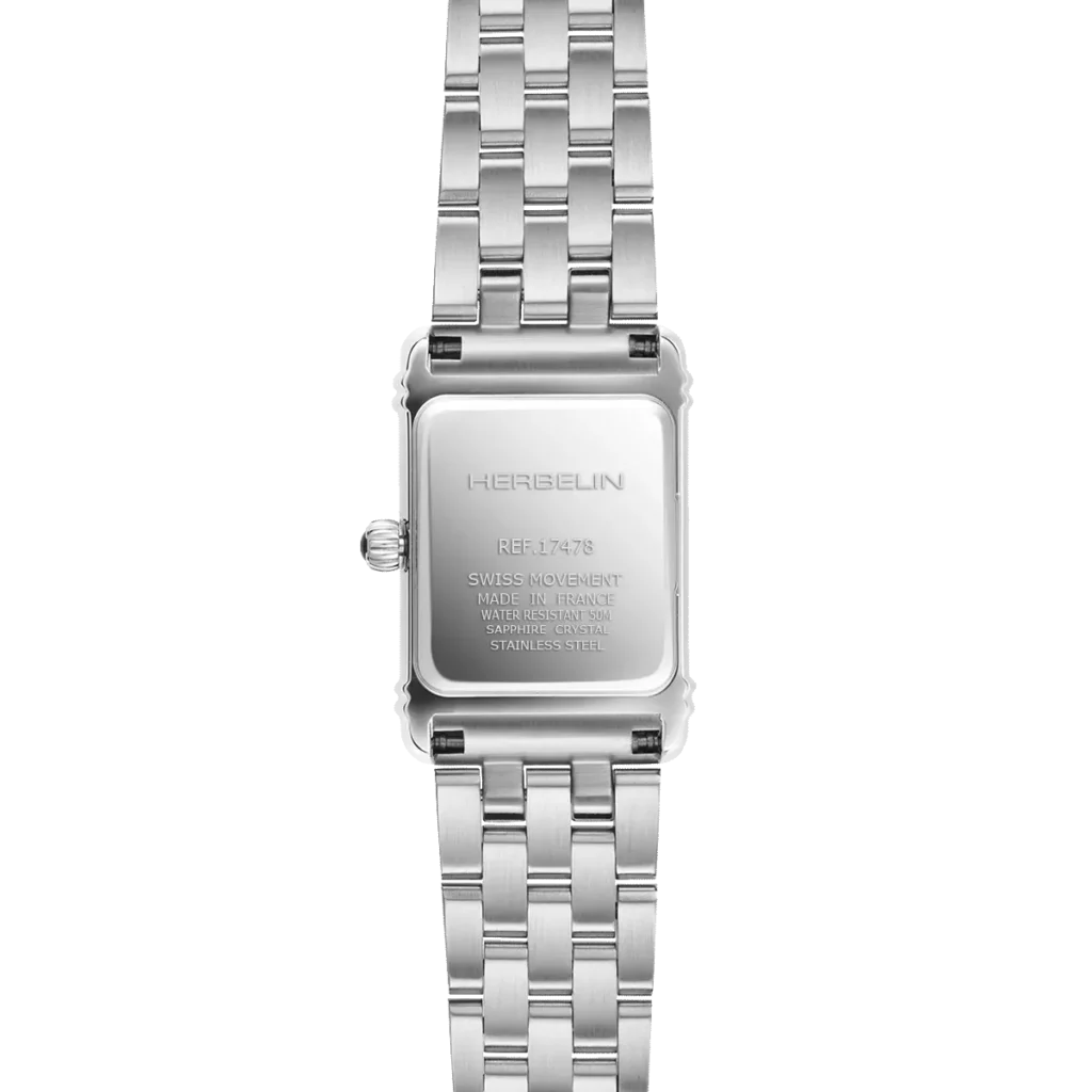 dos montre herbelin acier bracelet milanais modele femme
