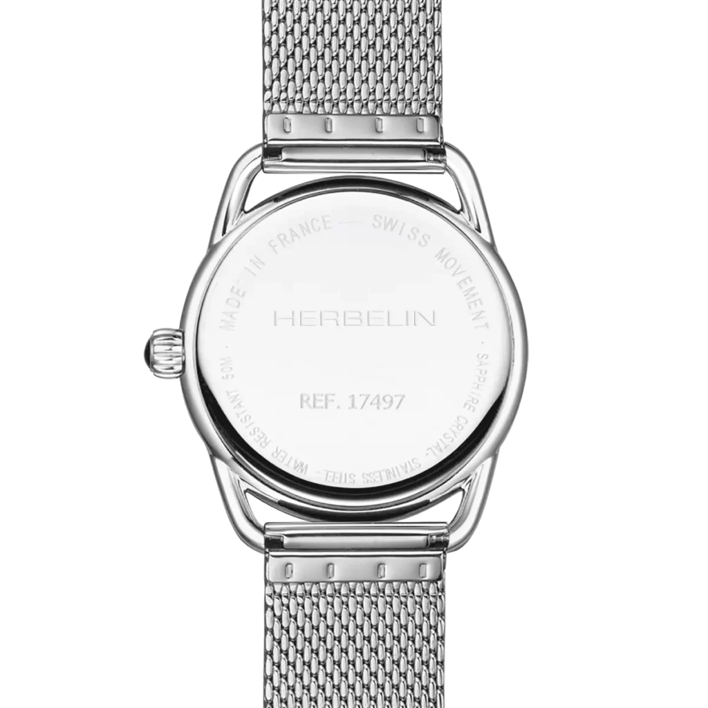 dos montre herbelin acier femme elegante