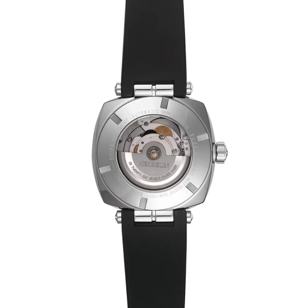 dos montre herbelin newport diver cadran noir automatique
