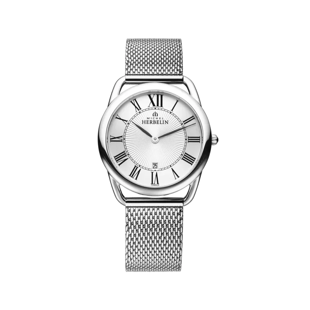 montre herbelin acier bracelet milanais