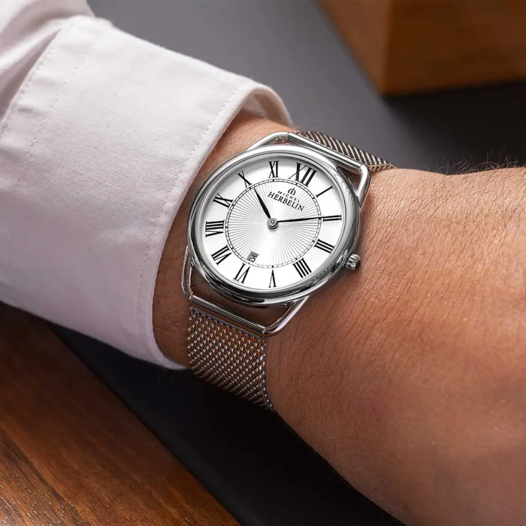montre herbelin acier porté homme equinoxe