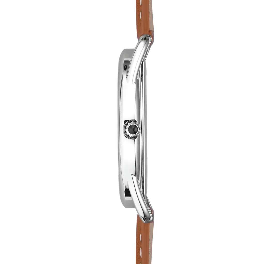 profil montre herbelin bracelet cuir cadran noir